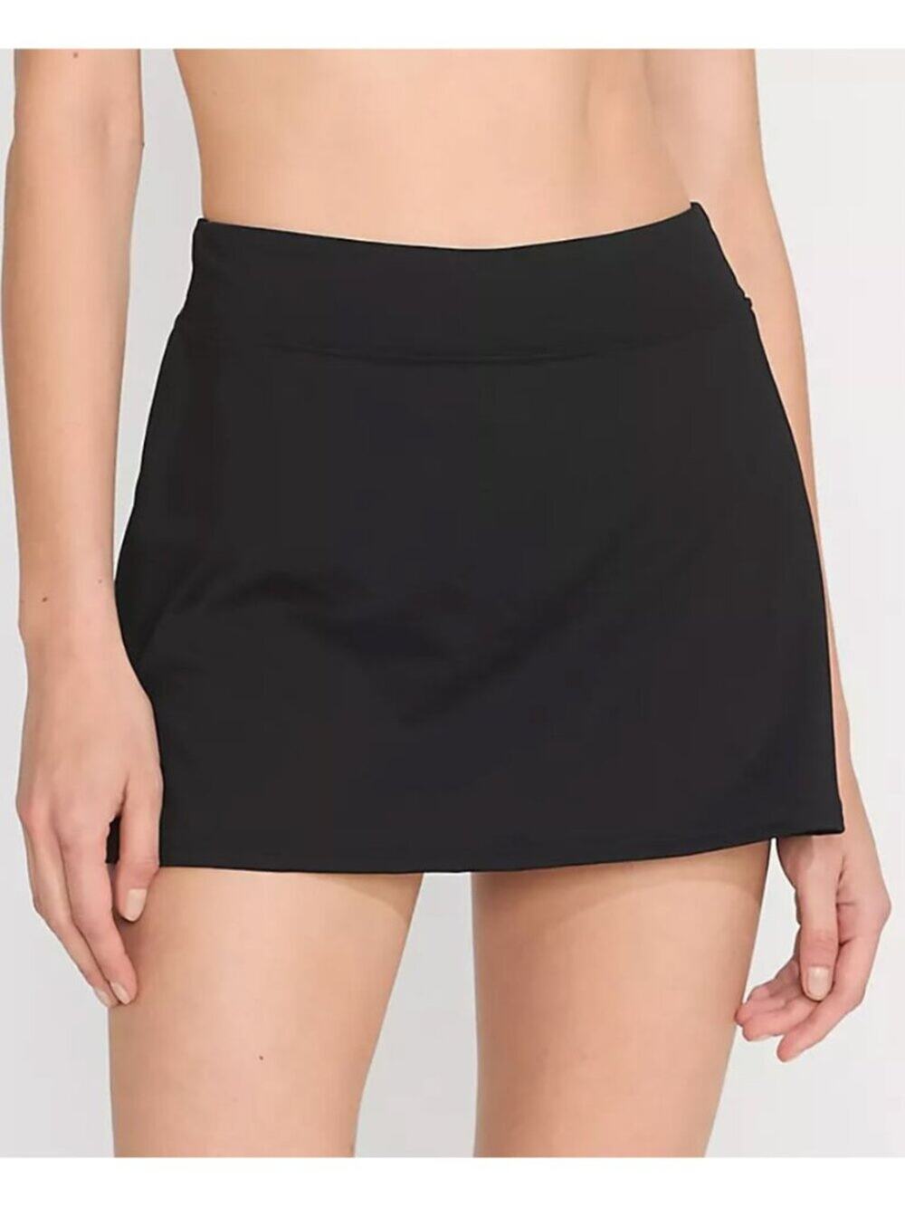 Lands' End Women's Mini Swim Skirt Skort in Black Size 14